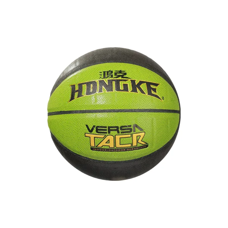 HONGKE Moisture Absorbing Leather Basketball Green Black Size 7 Training Unisex-0
