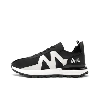 WALKSOUL Casual Shoes Men Low Top Black/Beige