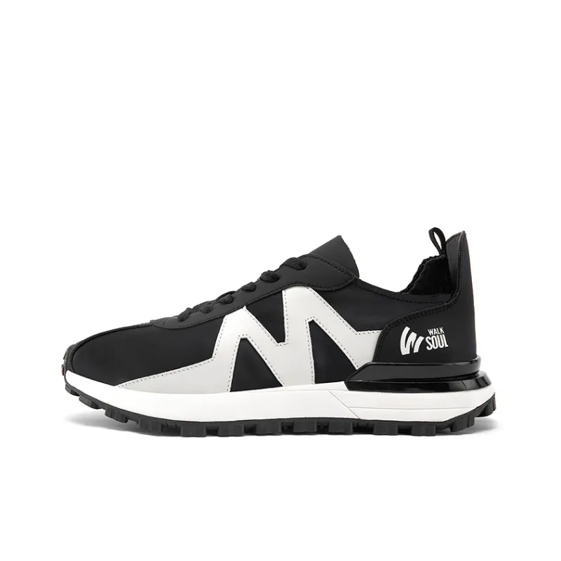 WALKSOUL Casual Shoes Men Low Top Black/Beige-0