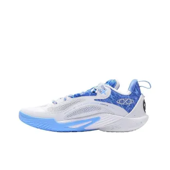 Bipolar X LINING Speed 10 Basketball Shoes Men Low Top Standard White/Deep Sail Blue