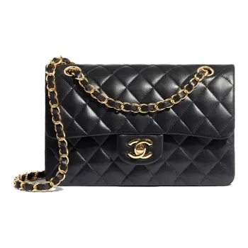 CHANEL Classic Flap CF Sheepskin Mouth Cover Bag Crossbody Bags Shoulder Bags Women's Black