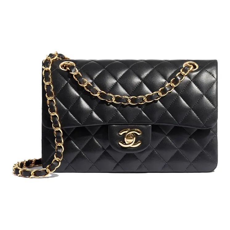 CHANEL Classic Flap CF Sheepskin Mouth Cover Bag, Crossbody Bags, Shoulder Bags Trumpets Women's Black-0