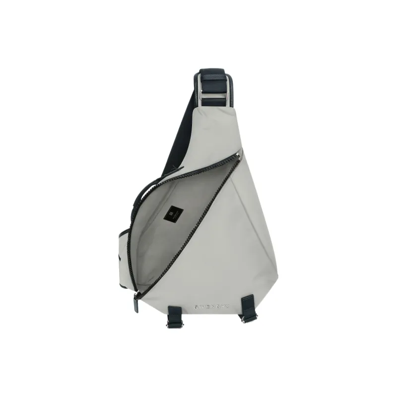 GIVENCHY G-Zip Polyamide Triangle Bag Sling Bag One Shoulder Crossbody Fanny Pack Medium Size Men's Medium Gray-2