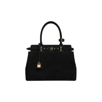CELINE Suede Calfskin Shoulder Bag Crossbody Bag Handbag Regular Women's Black