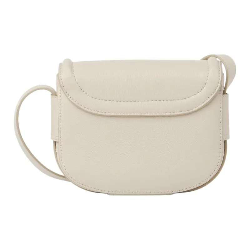 See By Chloe Small Grained Cow Leather Shoulder Bag Crossbody Bag Small Size Women's Beige-1