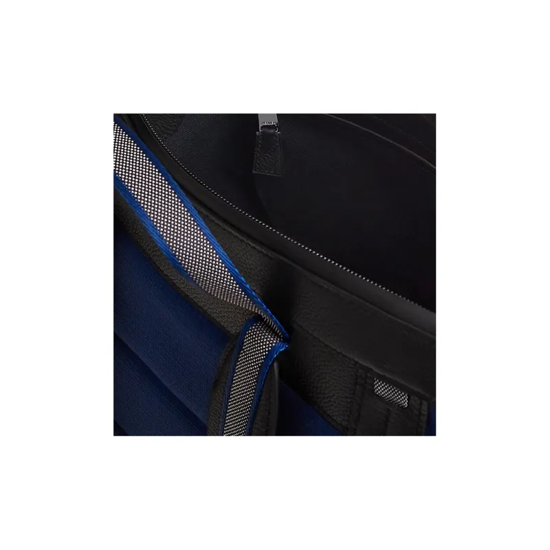 HERMES Off Piste Canvas With Regate Taurillon Leather Ski Bag Backpack Regular Unisex Blue Black-4