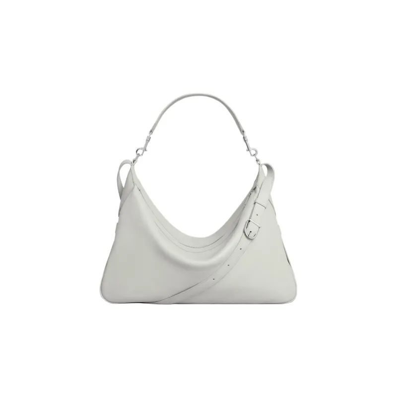 CELINE Romy Collection Soft Cow Leather Shoulder Bag Crossbody Bag Handbag Large Size Men's Chalk White-0