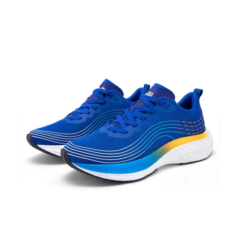 WALKSOUL Running Shoes Men Low Top White/Gray/Black/Royal Blue-11