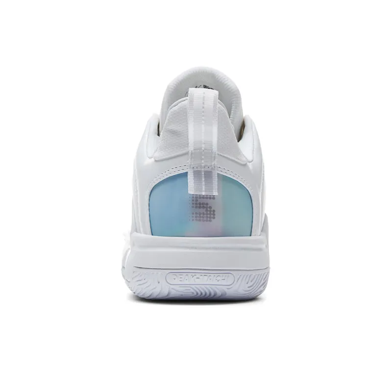 PEAK Flash 5 Generations Taichi Slip Resistant Low Top Basketball Shoes Men's Flashing Color Scheme All White-4