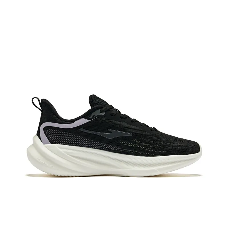 Erke Anti Slip Wear Resistant Low Top Running Shoes Women's Jet Black Mineral Purple-1