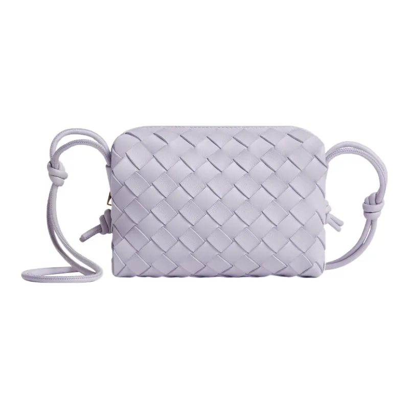 Bottega Veneta LOOP Sheepskin Camera Bag Storage Bag Handheld Crossbody Bag Shoulder Bag Women's Oyster Purple-0