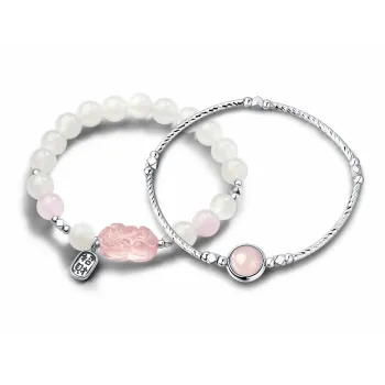 Muyan Agate Chinese Auspicious Animal Lucky Bead Stackable Bracelet Women's