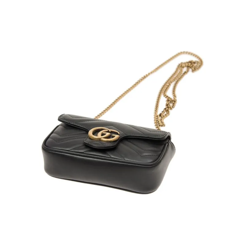 GUCCI GG Marmont Matelasse Super Mini Bag Black-4