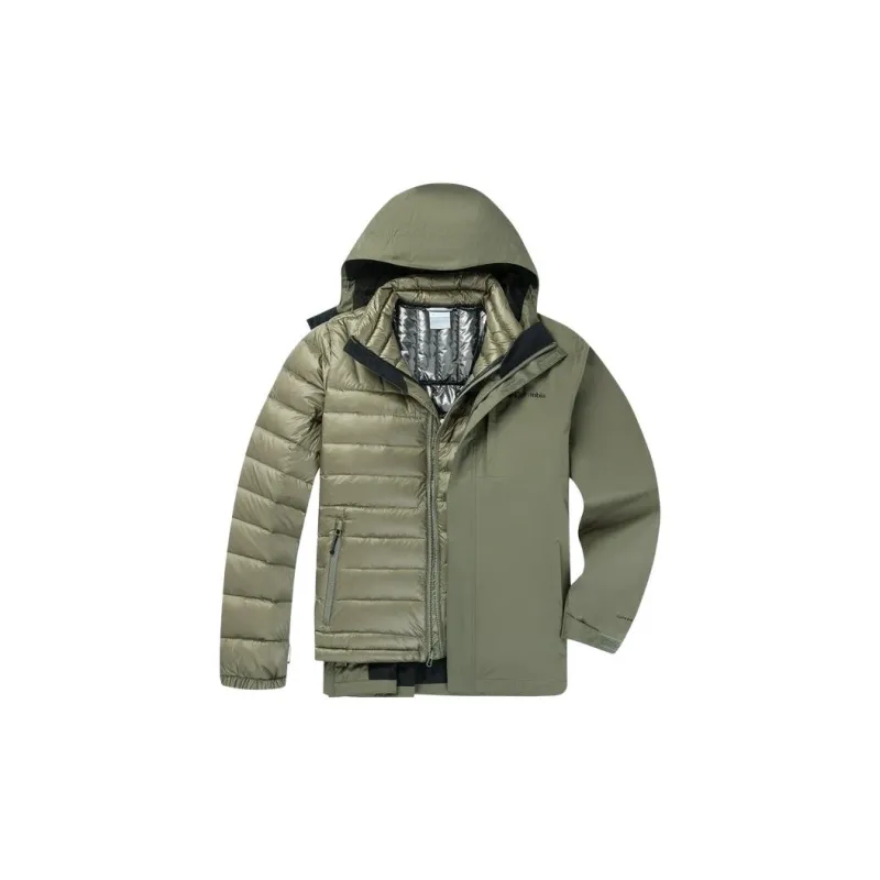 Columbia Waterproof And Windproof To Keep Warm Windbreaker Jacket Unisex Army Green-2
