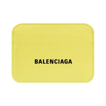 Balenciaga Grained Calfskin Card Holder Regular Women's Yellow