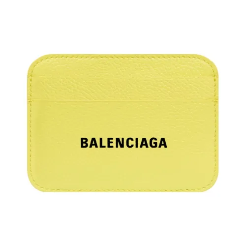 Balenciaga Grained Calfskin Card Holder Regular Women's Yellow