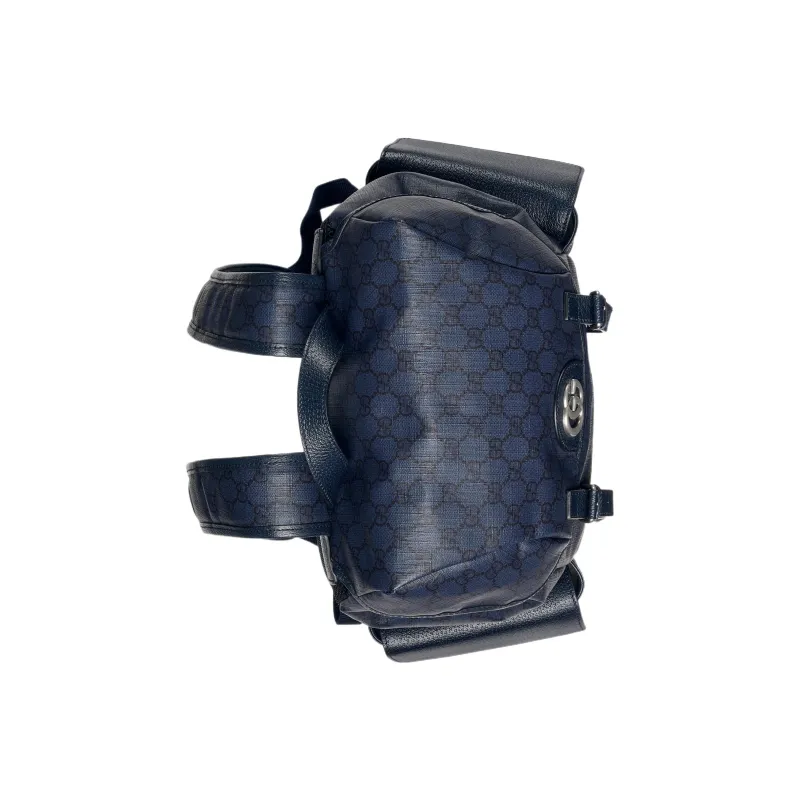 GUCCI Ophidia Canvas With Leather Backpack Medium Size Men's Blue/Black-4