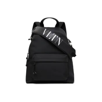 Valentino VLTN Cow Leather Crossbody Bag Backpack Large Size Men's Black
