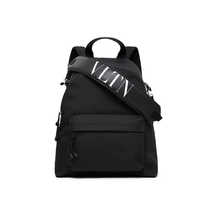 Valentino VLTN Cow Leather Crossbody Bag Backpack Large Size Men's Black-0