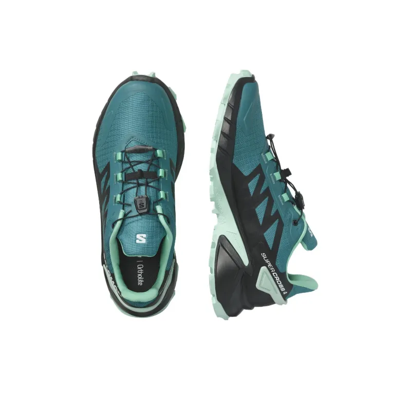 SALOMON Supercross 4 Anti-Slip Wear-Resistant Low-Top Running Shoes Women's Blue-3