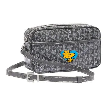 GOYARD Cap-Vert Canvas With Leather Camera Bag Shoulder Bag Crossbody Bag Small Size Unisex Gray & Blue