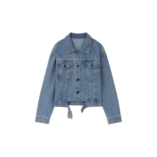 ELF SACK Denim Jackets Women's Vintage Denim Blue