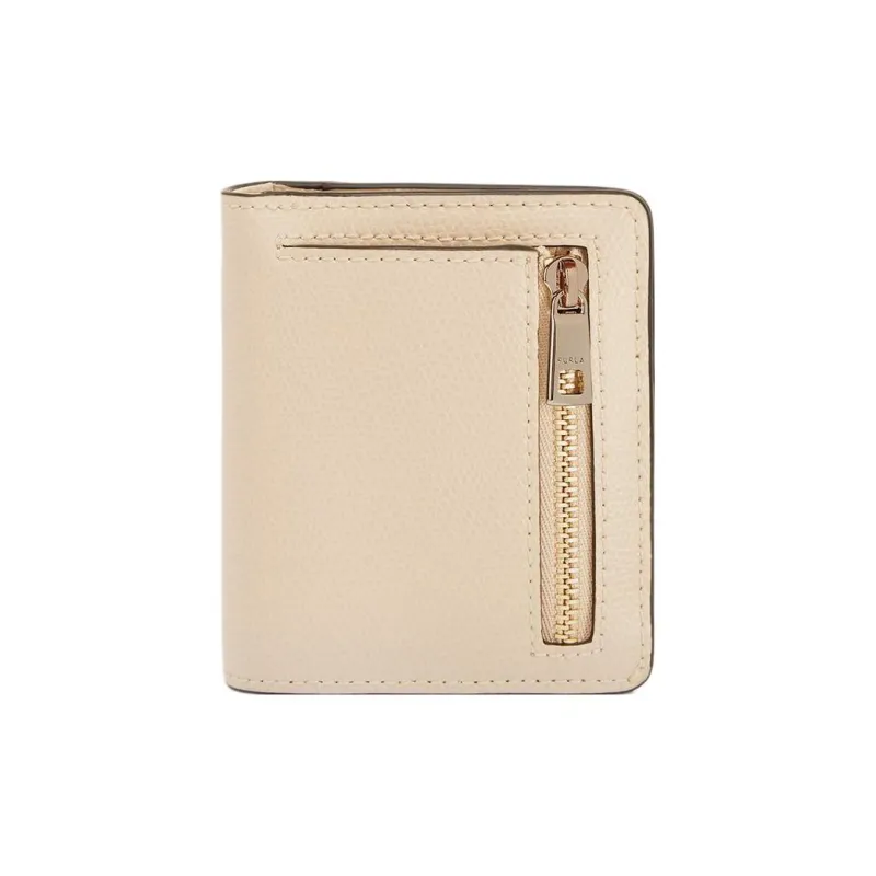 Furla Cow Leather Wallet Small Size Women's Beige-1