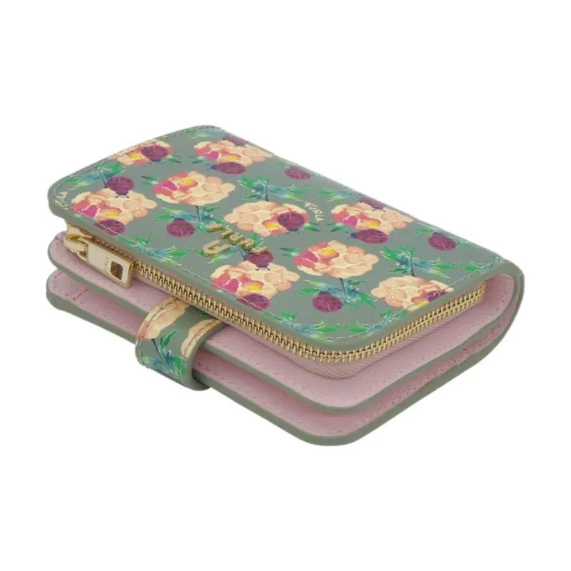 Furla Embossed Cow Leather Wallet Women's Mineral Green-1