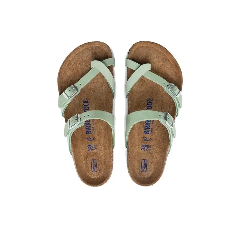 Birkenstock Mayari Slide Slippers Women's Green Narrow Fit-3