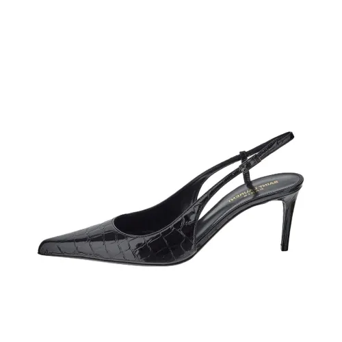 SAINT LAURENT 80mm Slingback Leather Pumps