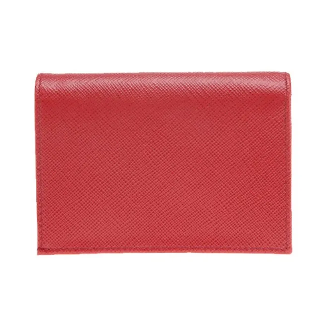 PRADA Cow Leather Wallet Regular Women's Red-2