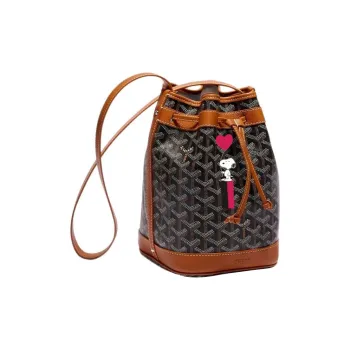 GOYARD Snoopy Co branded Petit Flot Canvas With Leather Bucket Bag, Shoulder Bag Women's