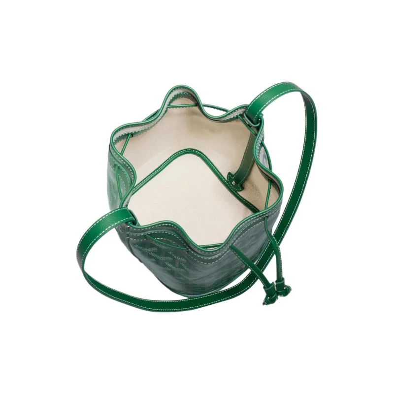 GOYARD Snoopy Co-branded Petit Flot Canvas With Leather Bucket Bags Shoulder Bags Women's Green/Red Heart Balloons-1