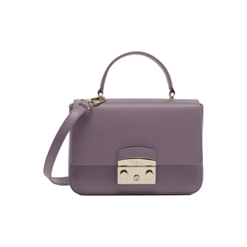 Furla Metropolis Collection Calfskin Shoulder Bag, Crossbody Bag, Handbag Mini Women's Purple-0