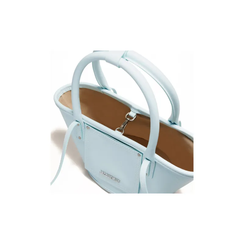 Jacquemus Cow Leather Beach Bag Shoulder Bag Crossbody Bag Handbag Mini Women's Light Blue-5