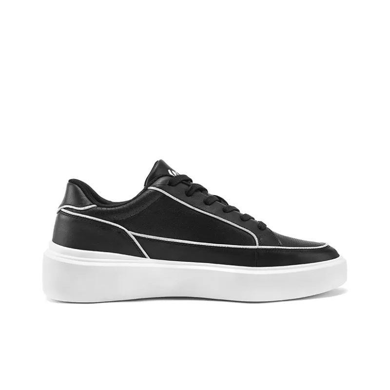 WALK SOUL Anti-Slip Wear-Resistant Breathable Moisture-Wicking Low-Top Skateboard Shoes Men's Black White Dark Blue-2