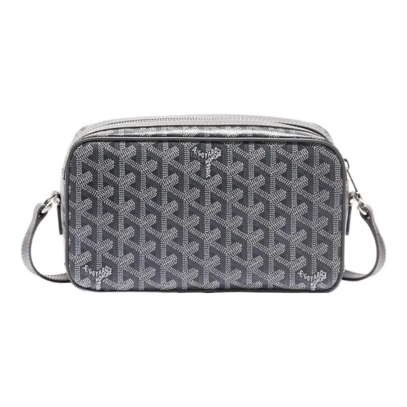 GOYARD Cap-Vert Canvas With Leather Camera Bag Shoulder Bag Crossbody Bag Small Size Unisex Gray/Red-1