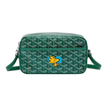 GOYARD Cap-Vert Canvas With Leather Camera Bag Shoulder Bag Crossbody Bag Small Size Unisex Green/Blue