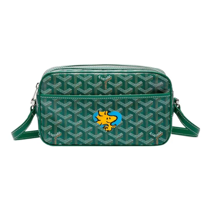GOYARD Cap-Vert Canvas With Leather Camera Bag Shoulder Bag Crossbody Bag Small Size Unisex Green/Blue-0
