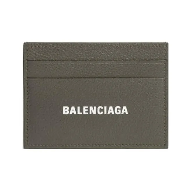 Balenciaga Calfskin Card Holder Regular Men's Dark Green/White-0
