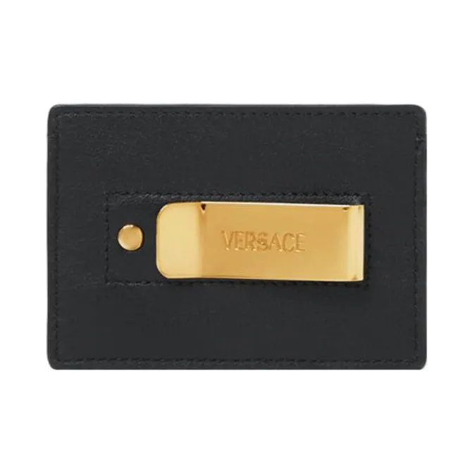VERSACE VERSACE Calfskin Card Holder Men's Black-1