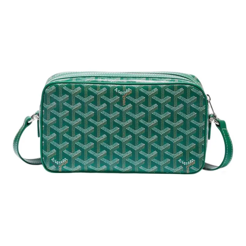 GOYARD Cap-Vert Canvas With Leather Camera Bag Shoulder Bag Crossbody Bag Small Size Unisex Green/Pink-2