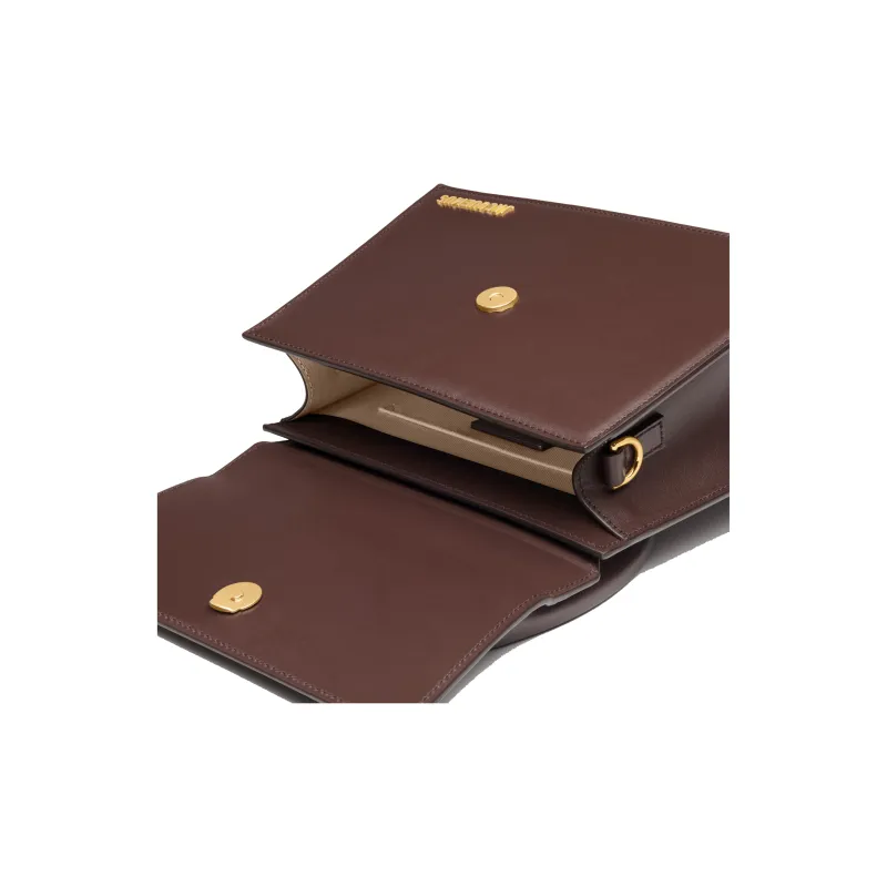Jacquemus LE GRAND CHIQUITO Cow Leather Shoulder Bag, Crossbody Bag, Handbag Tubas Women's Dark Brown-3