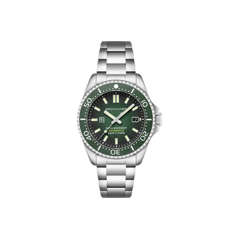 SPINNAKER TESEI Collection Wrist Watch Automatic Mechanical Movement Titanium Strap Green Dial Men's Watches-0