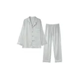 Long-Sleeved Top+Pants (Silver Gray) Plum and Bamboo Subtle Texture Men's Clothing Sets