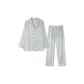 Long-Sleeved Top+Pants (Silver Gray) Mei Bamboo Subtle Texture Men's Clothing Set