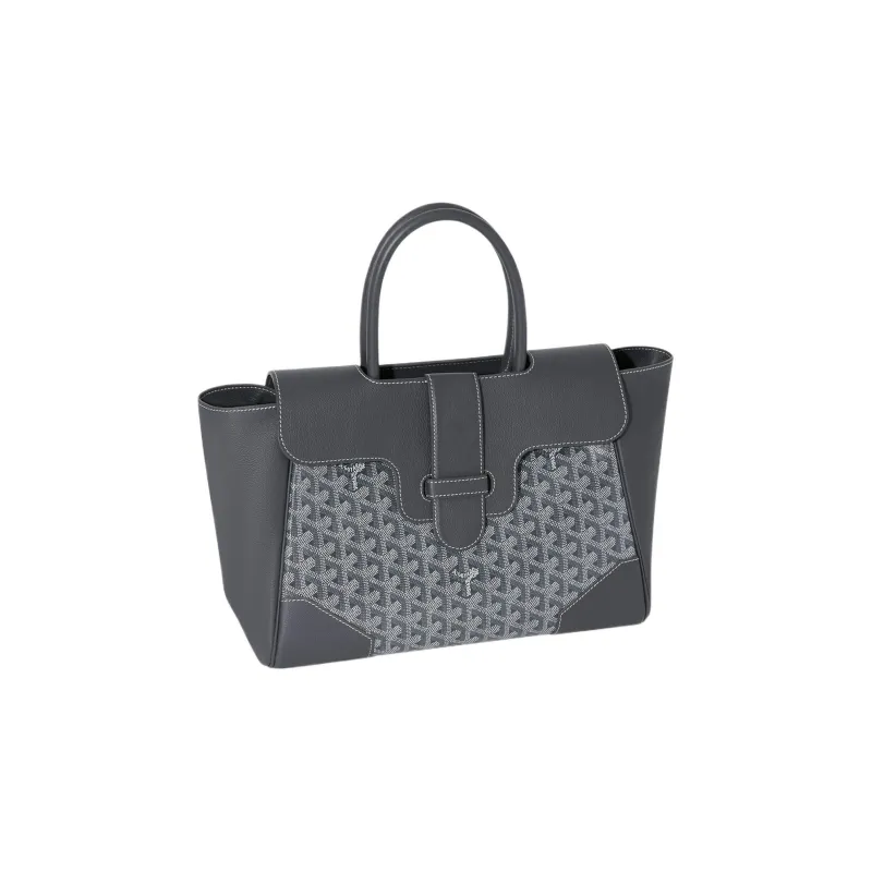 GOYARD Saigon Canvas With Leather Saigon Tote Handbag, Shoulder Bag Large Size Unisex Gray-2
