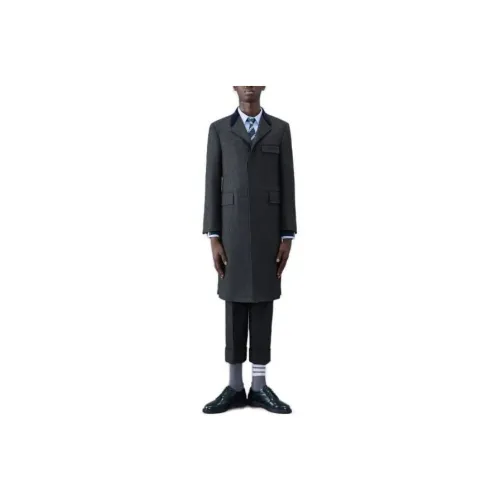 THOM BROWNE Coats Men Gray