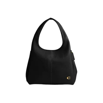 COACH Lana Polished Pebble Leather Handbag, Shoulder Bag Women's Black