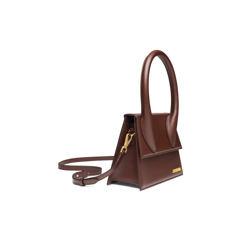 Jacquemus LE GRAND CHIQUITO Cow Leather Shoulder Bag, Crossbody Bag, Handbag Tubas Women's Dark Brown-1